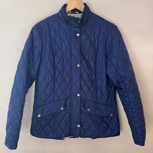 Barbour Flyweight Navy Blue Cavalry Quilted Jacket Size 12